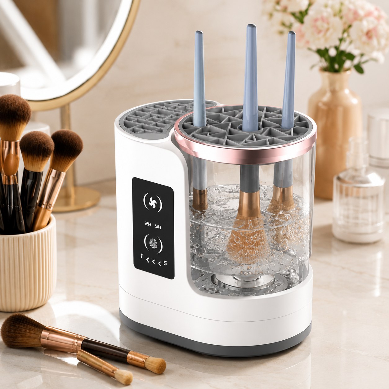 Nettoyeur Électrique pour Pinceaux de Maquillage avec Séchage