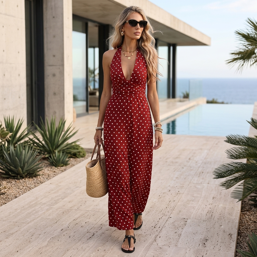 Robe cover up longue col plongeant