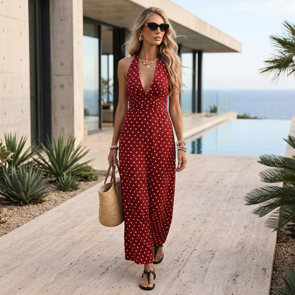 Robe cover up longue col plongeant